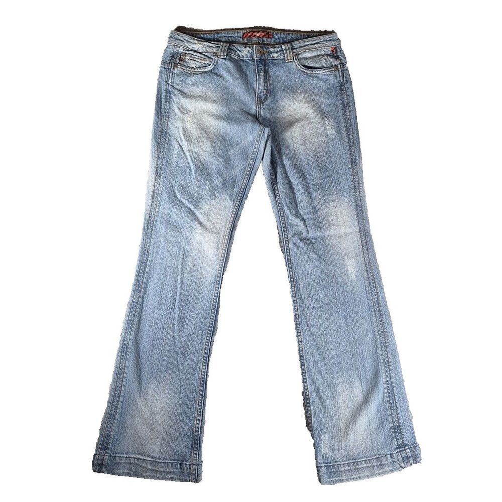 Vintage Vigoss Jeans Women Sz 13/14 Fits 33x32.5 Blue Light Faded Bootcut Y2K